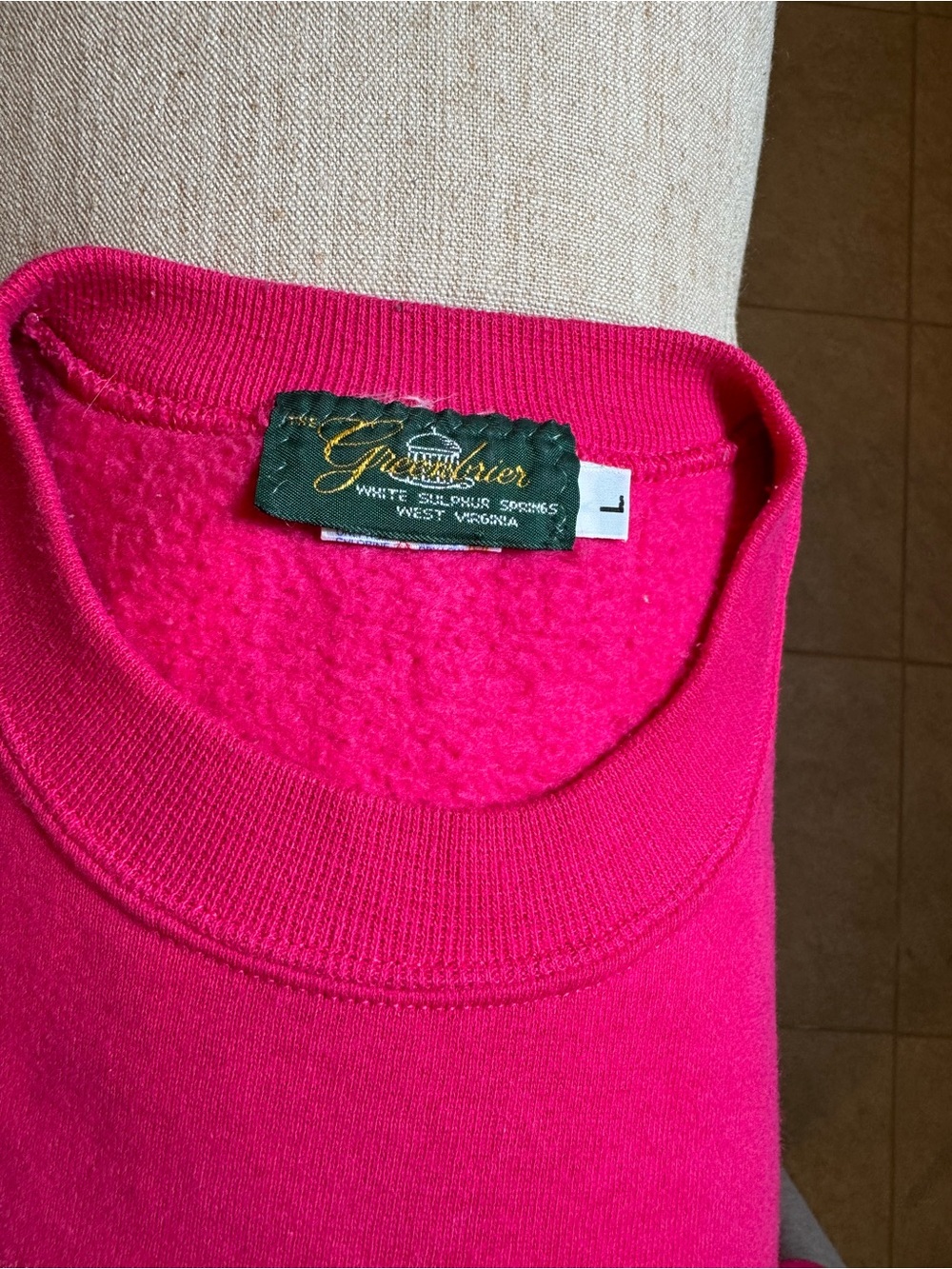 Vintage Greenbrier Resort Pink Crewneck Sweatshirt L - Picture 4 of 4